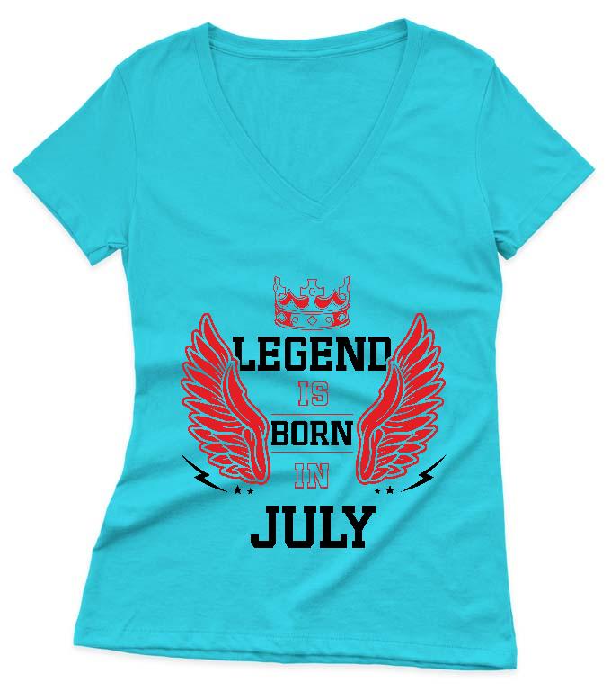 Legend is born in July - Születésnap Július Női V-nyakú Póló