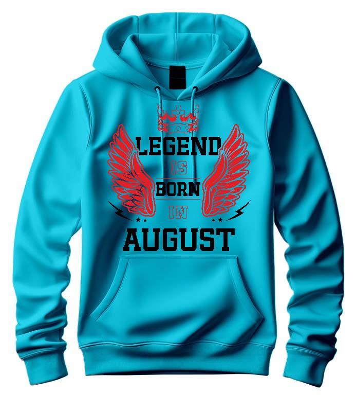 Legend is born in August - Születésnap Augusztus Férfi Kapucnis Pulóver