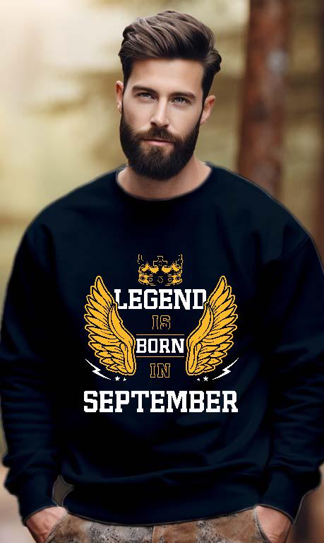 Legend is born in September - Születésnap Szeptember Férfi Pulóver
