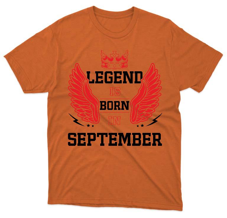 Legend is born in September - Születésnap Szeptember Férfi Környakú Póló