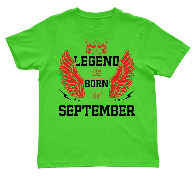 Legend is born in September - Születésnap Szeptember Gyerek Környakú Póló