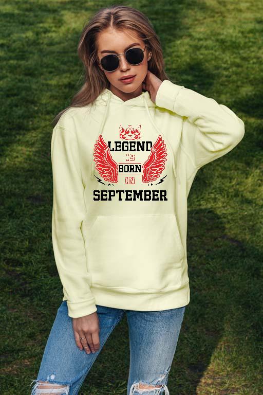 Legend is born in September - Születésnap Szeptember Női Kapucnis Pulóver