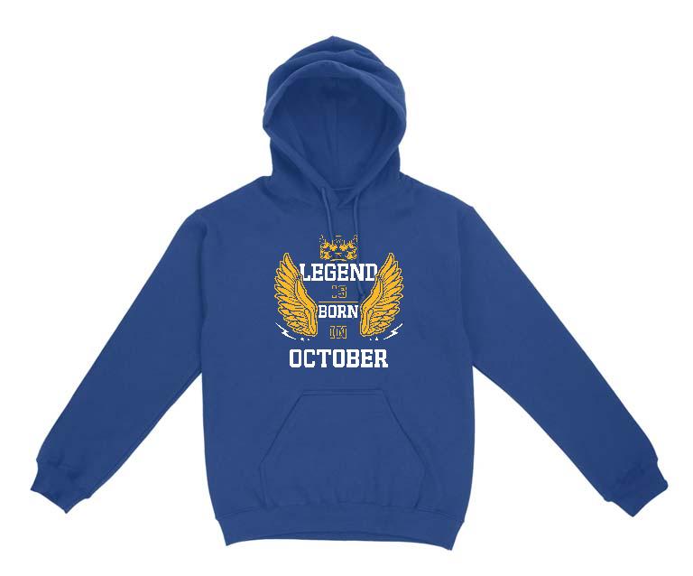 Legend is born in October - Születésnap Október Gyerek Kapucnis Pulóver