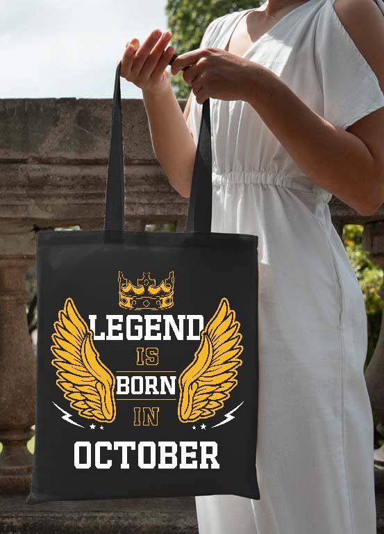 Legend is born in October - Születésnap Október Vászontáska