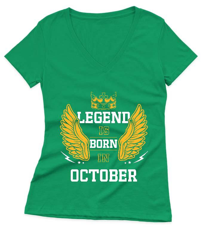 Legend is born in October - Születésnap Október Női V-nyakú Póló