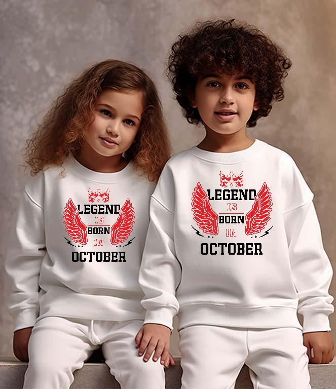 Legend is born in October - Születésnap Október Gyerek Pulóver