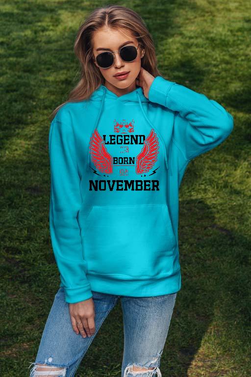 Legend is born in November - Születésnap November Női Kapucnis Pulóver