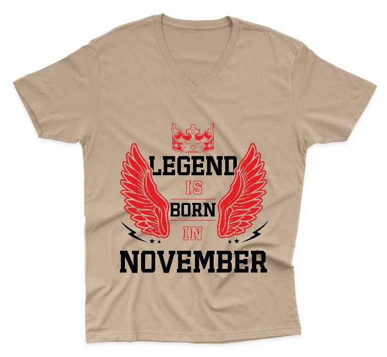 Legend is born in November - Születésnap November Férfi V-nyakú Póló