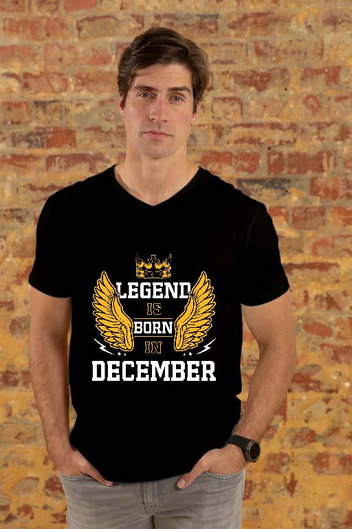 Legend is born in December - Születésnap December Férfi V-nyakú Póló