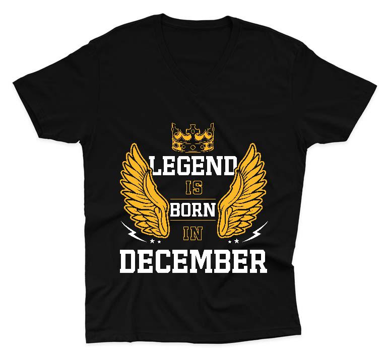 Legend is born in December - Születésnap December Férfi V-nyakú Póló