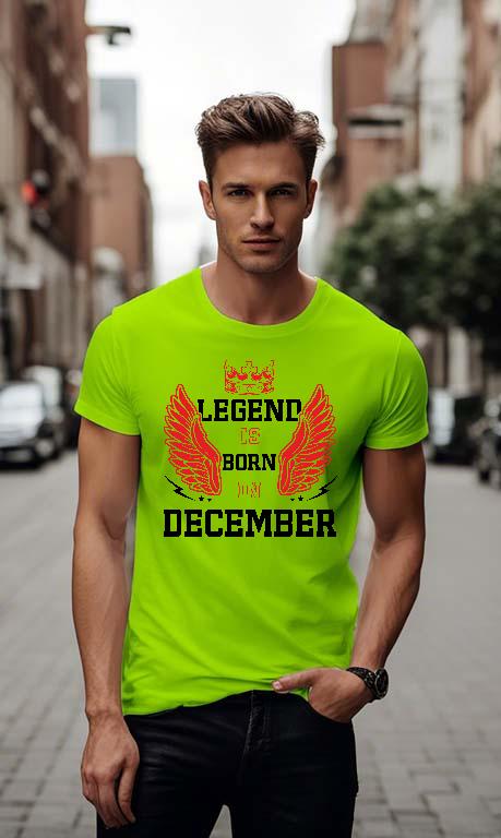 Legend is born in December - Születésnap December Férfi Környakú Póló