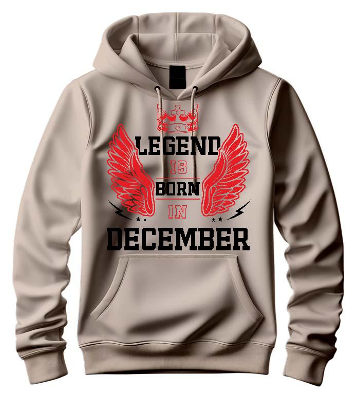 Legend is born in December - Születésnap December Férfi Kapucnis Pulóver