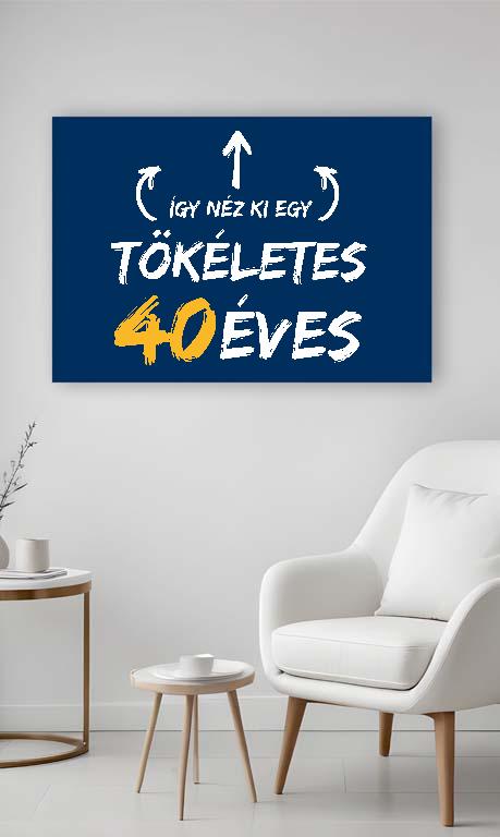 Így néz ki egy tökéletes 40 éves - Évfordulós Vászonkép