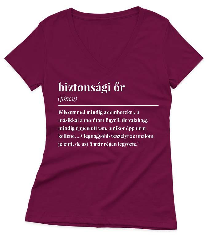 Biztonsági őr szakkifejezés - Biztonsági őr Női V-nyakú Póló