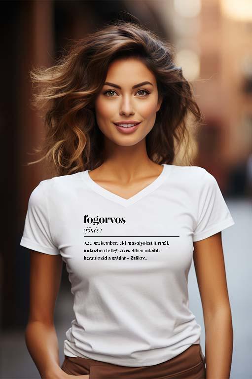 Fogorvos szakkifejezés - Fogorvos Női V-nyakú Póló