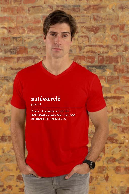 Autószerelő szakkifejezés - Autószerelő Férfi V-nyakú Póló