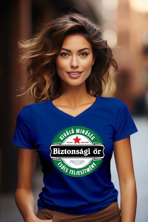 Biztonsági őr csúcs teljesítmény  - Biztonsági őr Női V-nyakú Póló