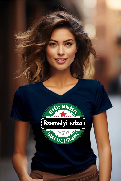 Személyi edző csúcs teljesítmény - Személyi edző Női V-nyakú Póló