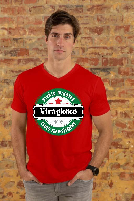 Virágkötő csúcs teljesítmény - Virágkötő Férfi V-nyakú Póló