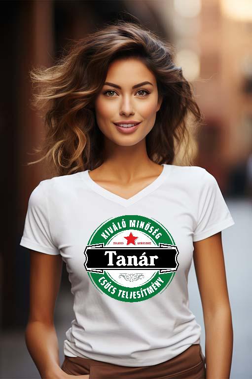 Tanár csúcs teljesítmény - Tanár Női V-nyakú Póló