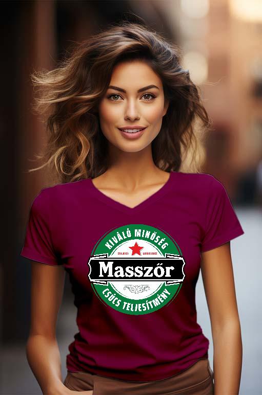 Masszőr csúcs teljesítmény - Masszőr Női V-nyakú Póló