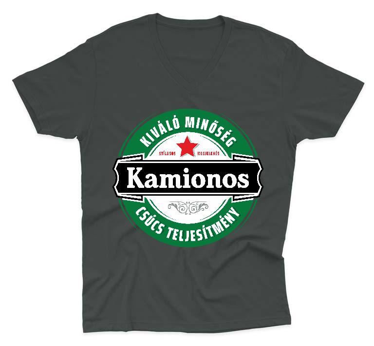 Kamionos csúcs teljesítmény - Kamionos Férfi V-nyakú Póló