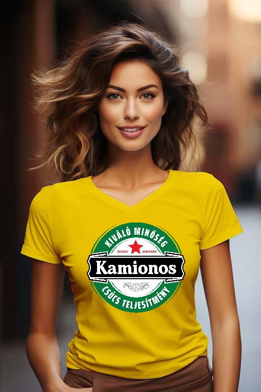 Kamionos csúcs teljesítmény - Kamionos Női V-nyakú Póló