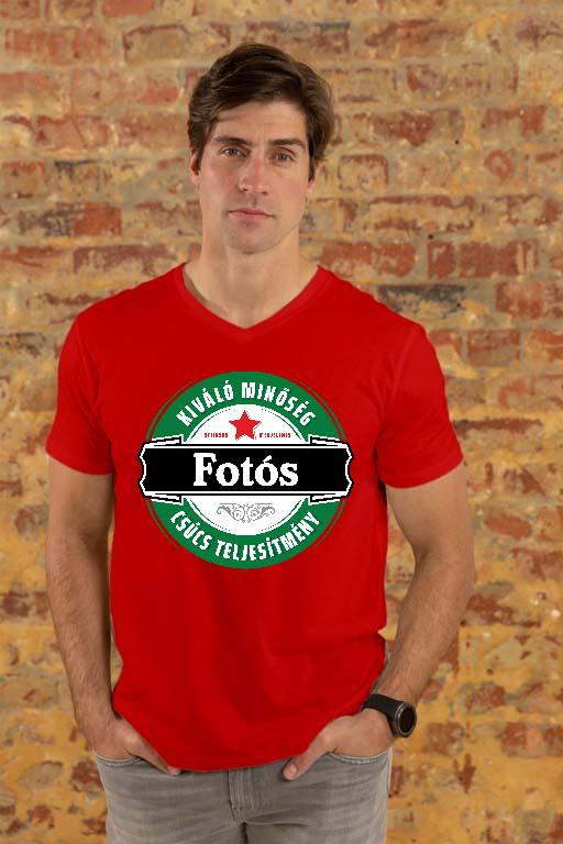 Fotós csúcs teljesítmény - Fotós Férfi V-nyakú Póló