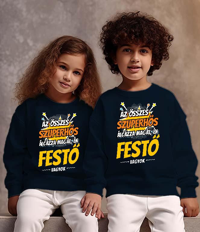 Szuperhős Festő - Festő Gyerek Pulóver