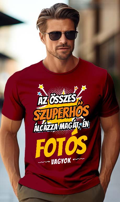 Szuperhős Fotós - Fotós Férfi Prémium Póló