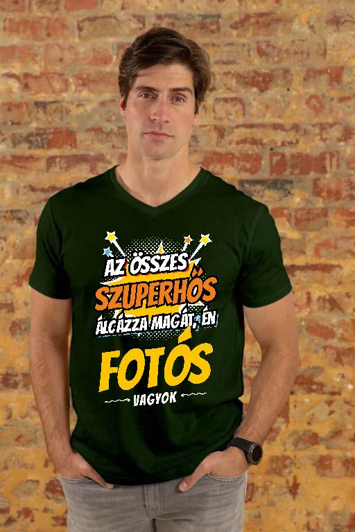 Szuperhős Fotós - Fotós Férfi V-nyakú Póló