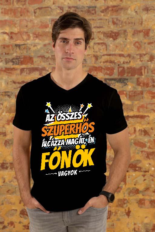 Szuperhős Főnök - Főnök Férfi V-nyakú Póló