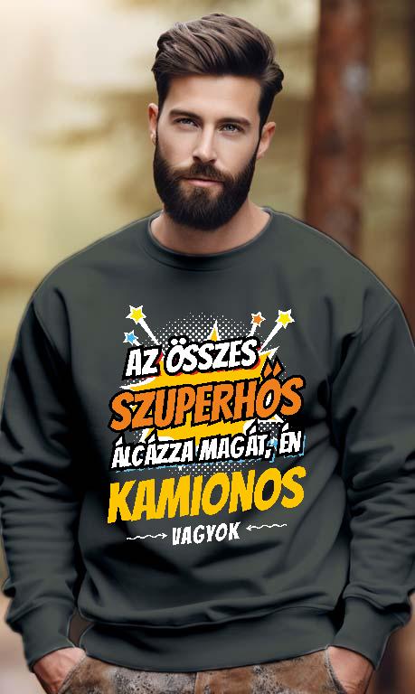 Szuperhős Kamionos - Kamionos Férfi Pulóver