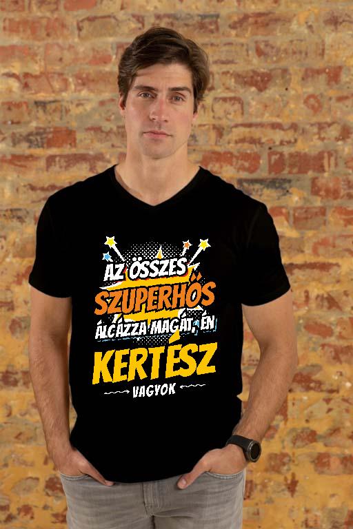 Szuperhős Kertész - Kertész Férfi V-nyakú Póló