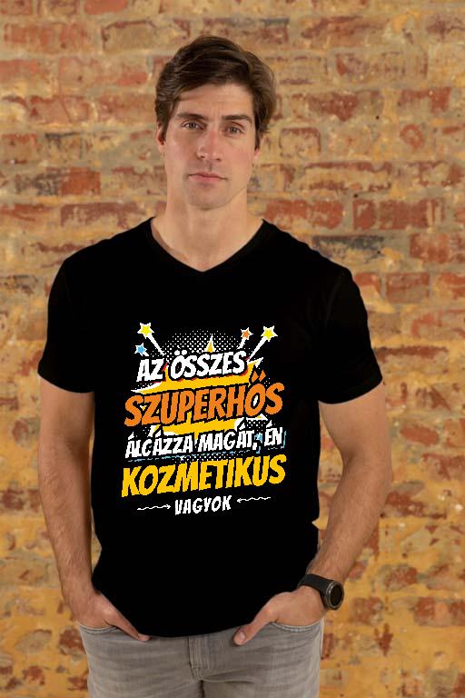 Szuperhős Kozmetikus - Kozmetikus Férfi V-nyakú Póló