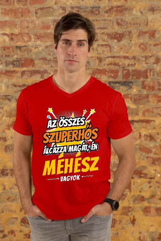 Szuperhős Méhész - Méhész Férfi V-nyakú Póló