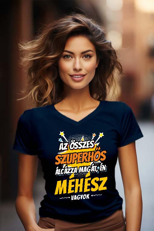 Szuperhős Méhész - Méhész Női V-nyakú Póló