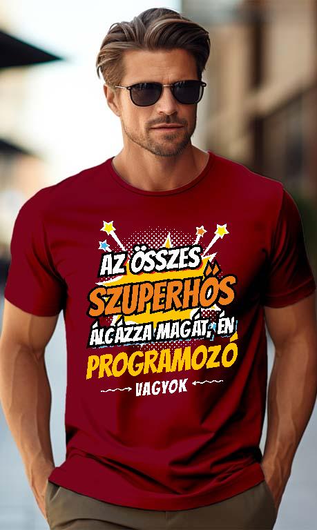 Szuperhős Programozó - Programozó Férfi Prémium Póló