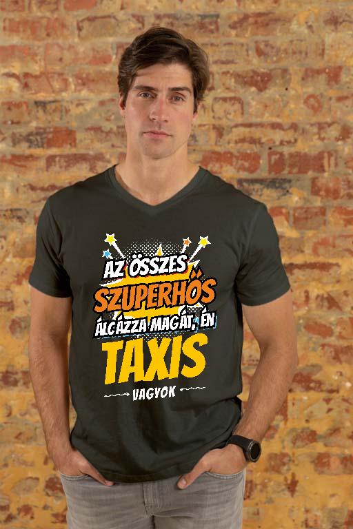 Szuperhős Taxis - Taxis Férfi V-nyakú Póló