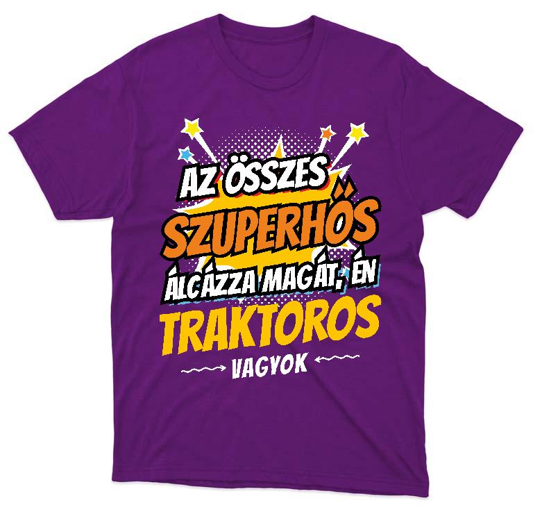 Szuperhős Traktoros - Traktoros Férfi Környakú Póló