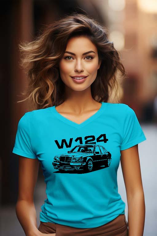 Mercedes-Benz W124 - Mercedes-Benz 124 Női V-nyakú Póló