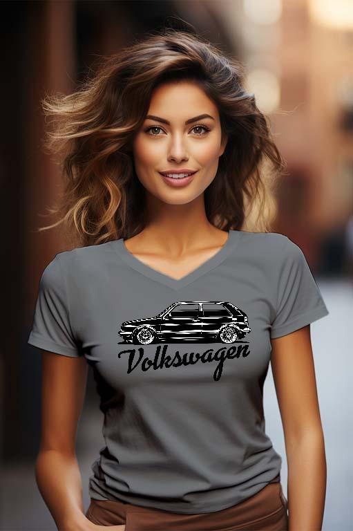 Vw Golf 2 Design 3 - Volkswagen Golf 2 Női V-nyakú Póló