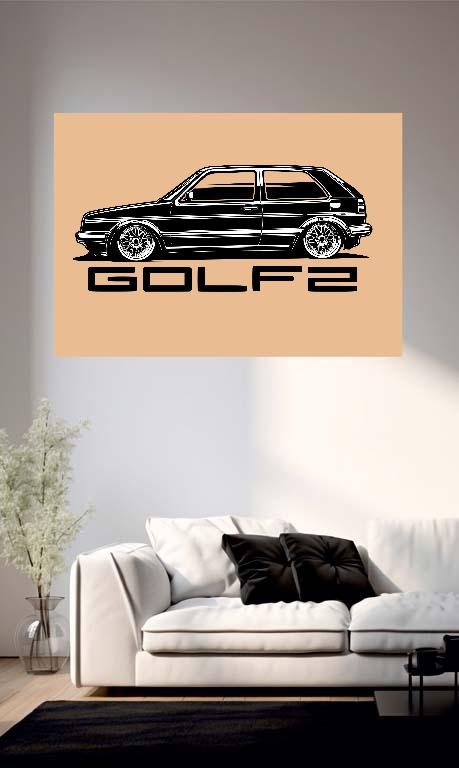 Vw Golf 2 Design 4 - Volkswagen Golf 2 Poszter