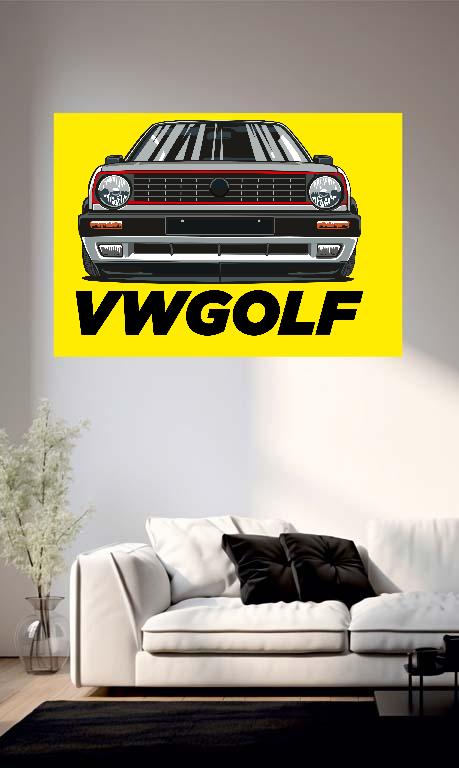 Vw Golf 2 Design 5 - Volkswagen Golf 2 Poszter