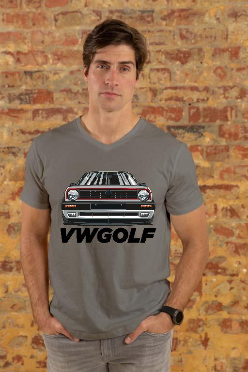 Vw Golf 2 Design 5 - Volkswagen Golf 2 Férfi V-nyakú Póló