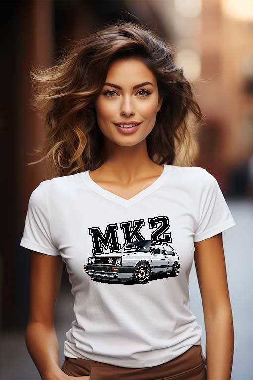 Volkswagen Golf MK2 - Volkswagen Golf 2 Női V-nyakú Póló