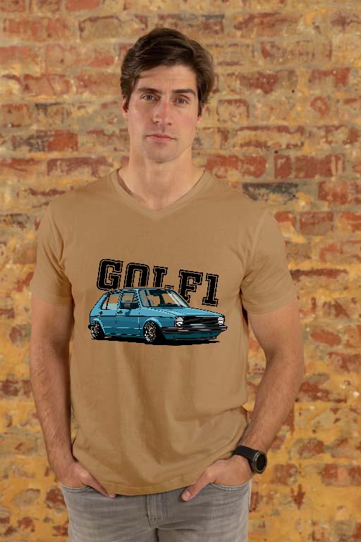 Volkswagen Golf 1 v1 - Volkswagen Golf 1 Férfi V-nyakú Póló