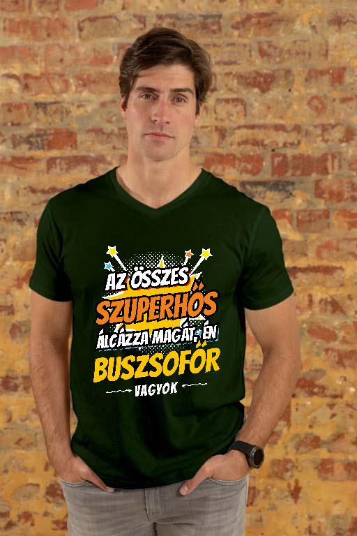 Szuperhős Buszsofőr - Buszsofőr Férfi V-nyakú Póló