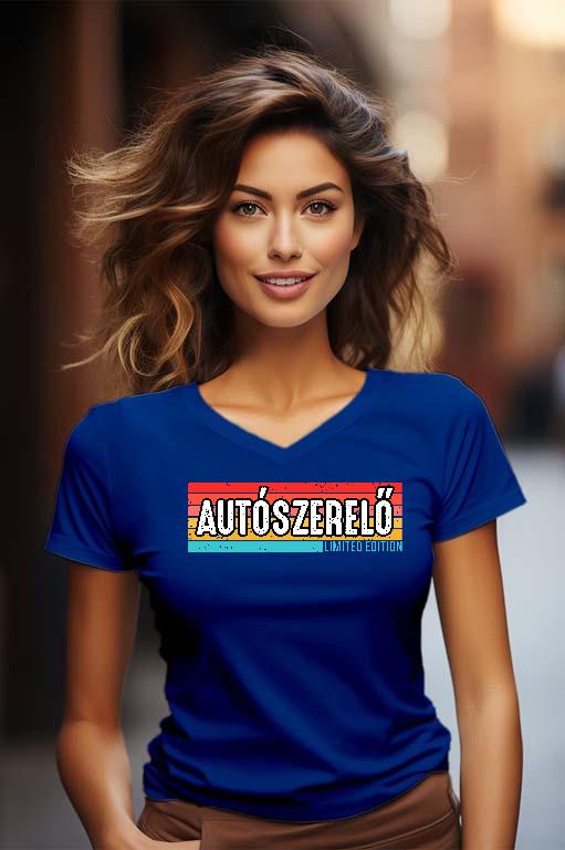 Autószerelő Limited Edition - Autószerelő Női V-nyakú Póló