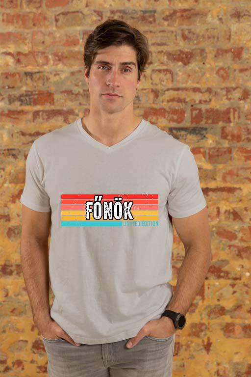 Főnök Limited Edition - Főnök Férfi V-nyakú Póló